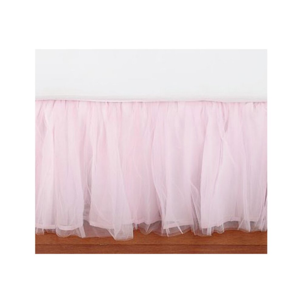 $160 Pottery Barn Kids Blush Pink Ethereal Tulle Layered Twin Bed Skirt Bedskirt